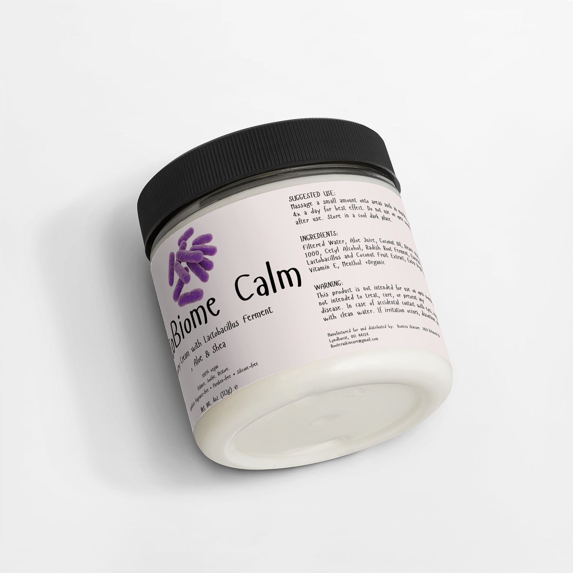 Rootera™ “LactoBiome Calm” Recovery Cream - Comforting Hydration with Lactobacillus Ferment, Aloe & Shea