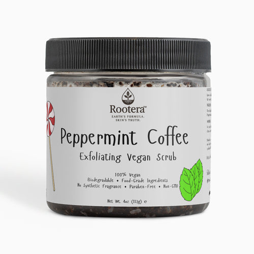 Rootera™  Peppermint Coffee Scrub – Exfoliating Vegan Glow Blend for Brighter, Firmer Skin