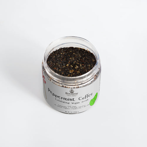 Rootera™  Peppermint Coffee Scrub – Exfoliating Vegan Glow Blend for Brighter, Firmer Skin