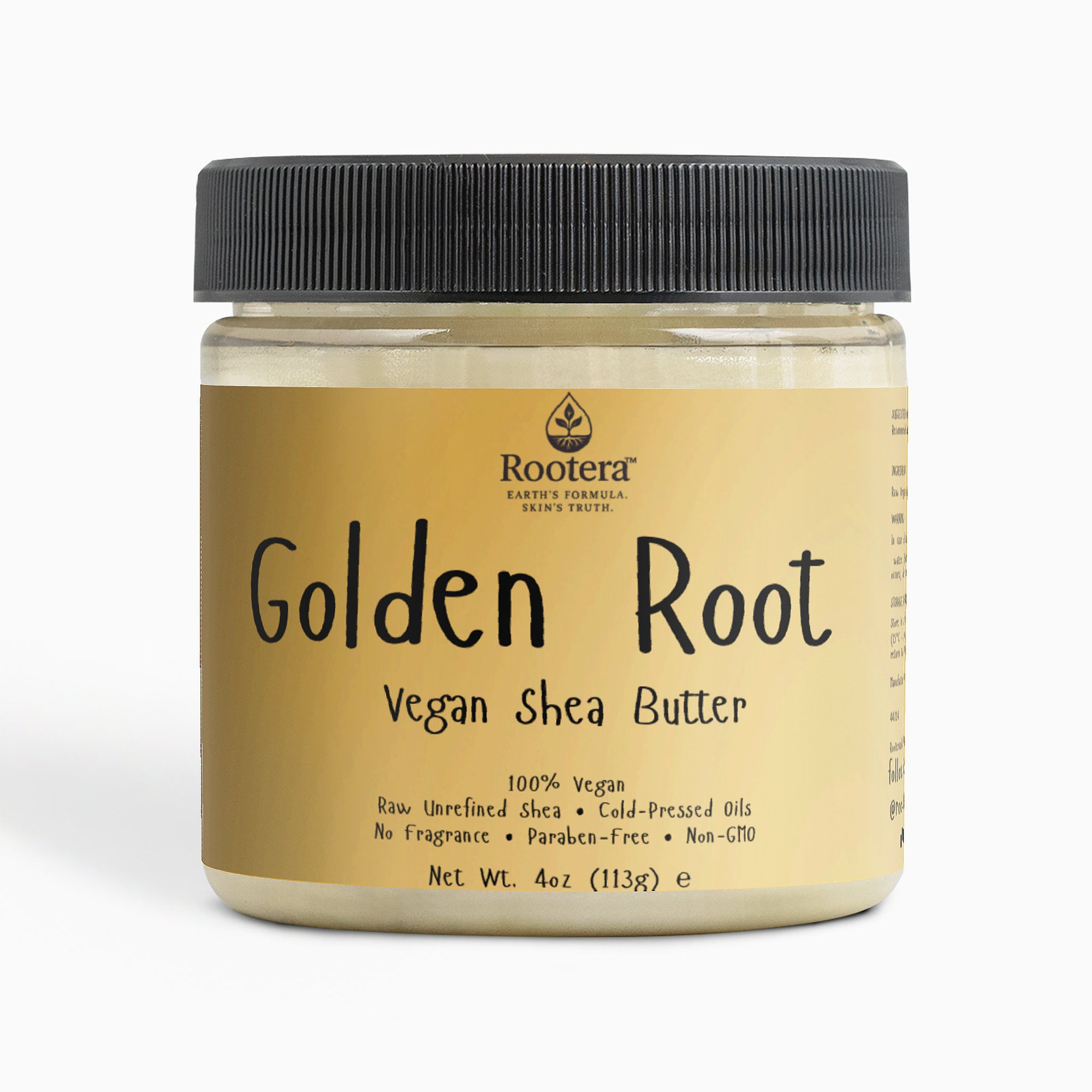 Rootera™ “Golden Root” Raw Shea Butter – 100% Unrefined, Vegan Multi-Use Deep Moisture Balm