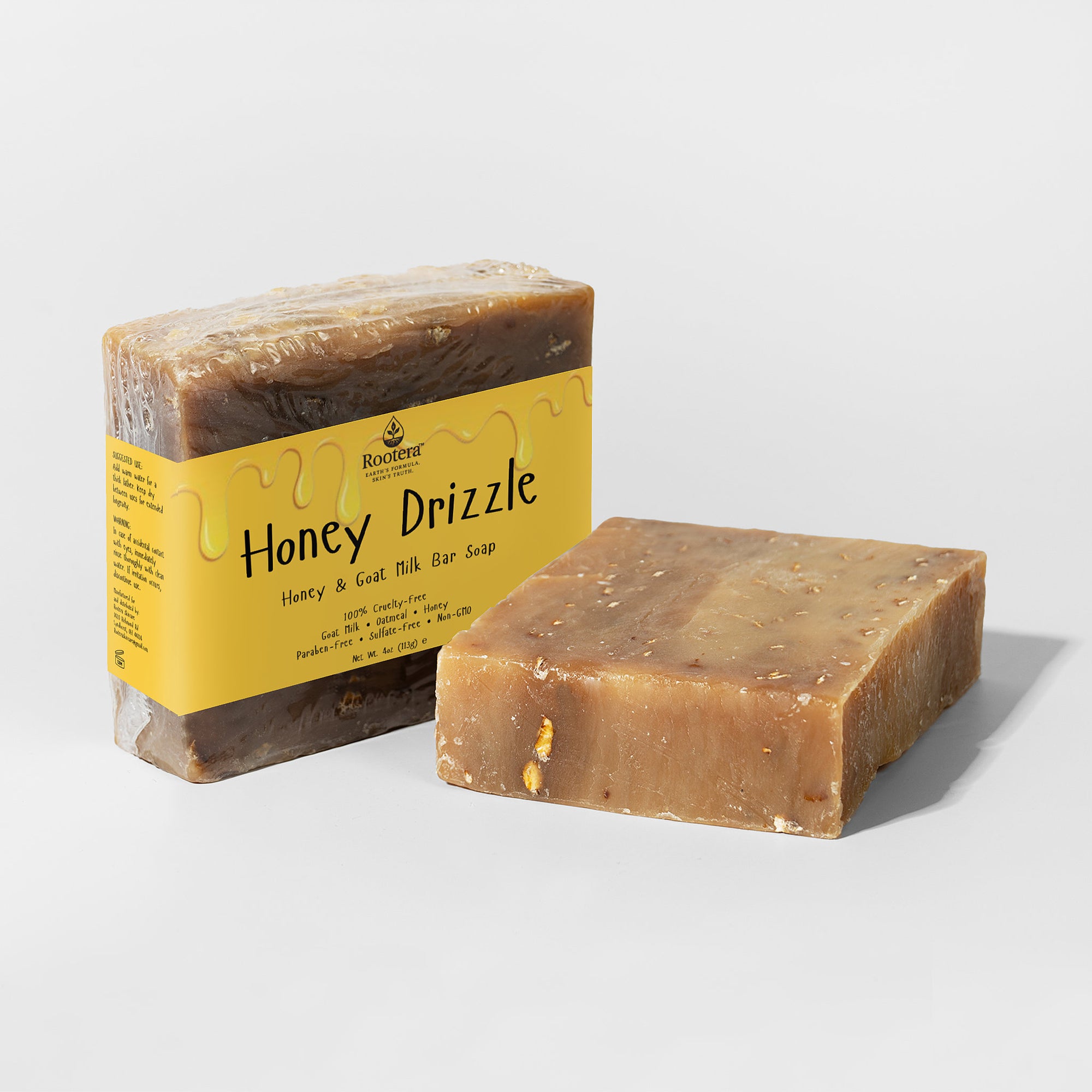 Rootera™ “Honey Drizzle” – Sensitive Skin Bar Soap w/ Goat Milk + Raw Honey