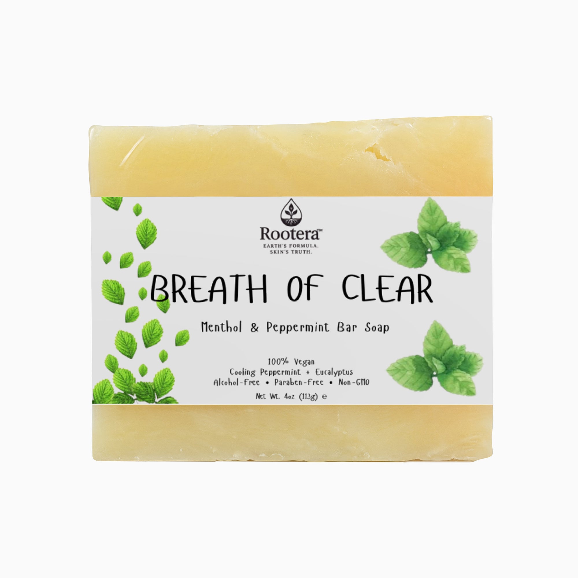 Rootera™ “Breath of Clear” – Menthol & Peppermint Aromatherapy Bar Soap
