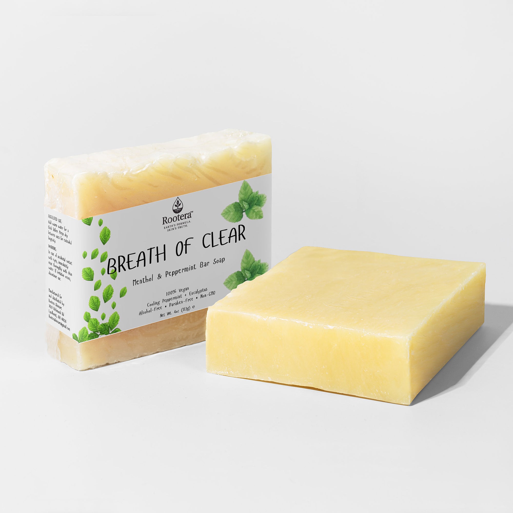 Rootera™ “Breath of Clear” – Menthol & Peppermint Aromatherapy Bar Soap