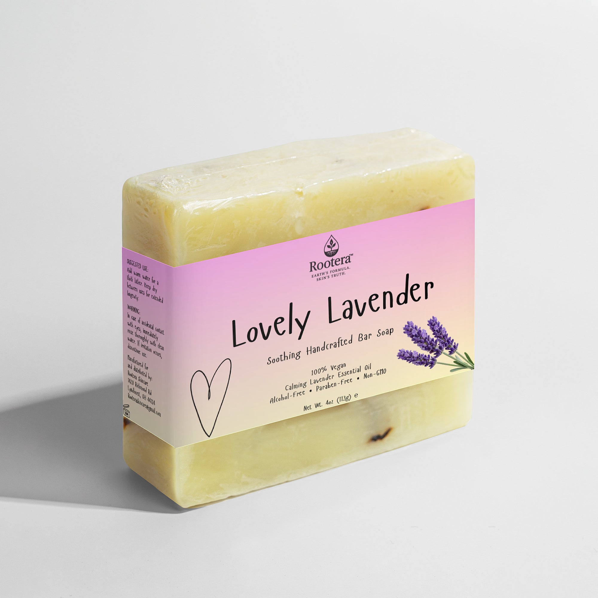 Rootera™ “Lovely Lavender” –  Tranquil Botanical Bar Soap