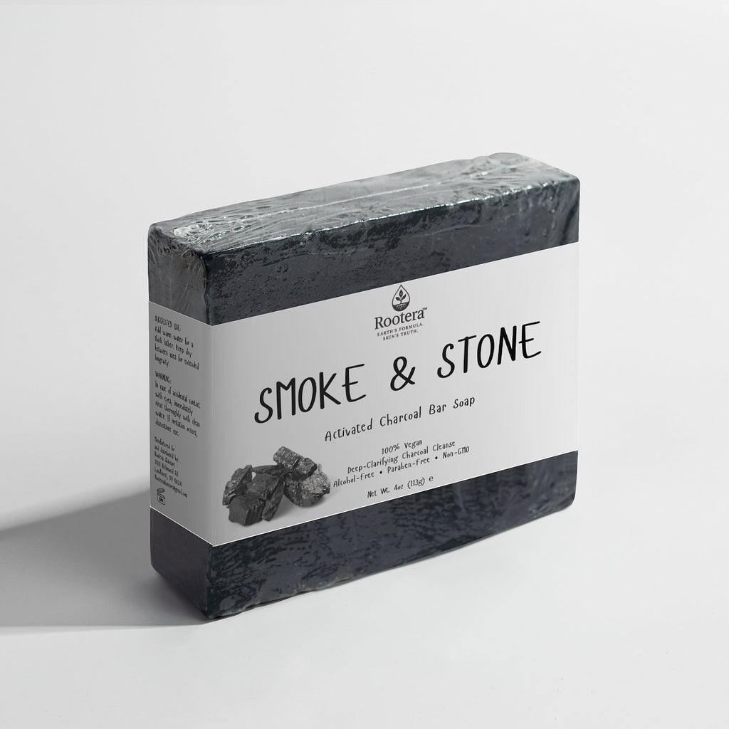 Rootera™ Smoke & Stone – Activated Charcoal Detox Bar Soap