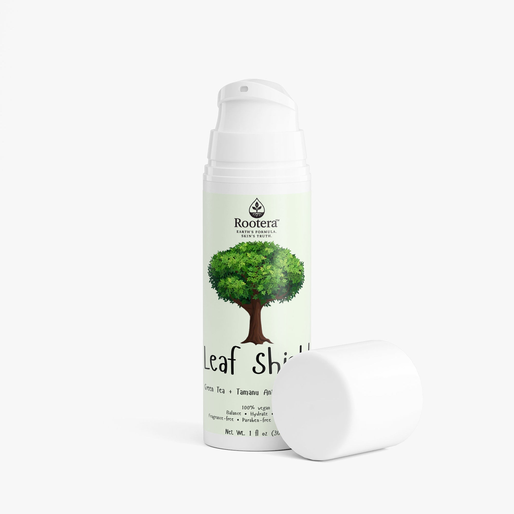 Rootera™ “Leaf Shield” — Green Tea + Tamanu Antioxidant Serum