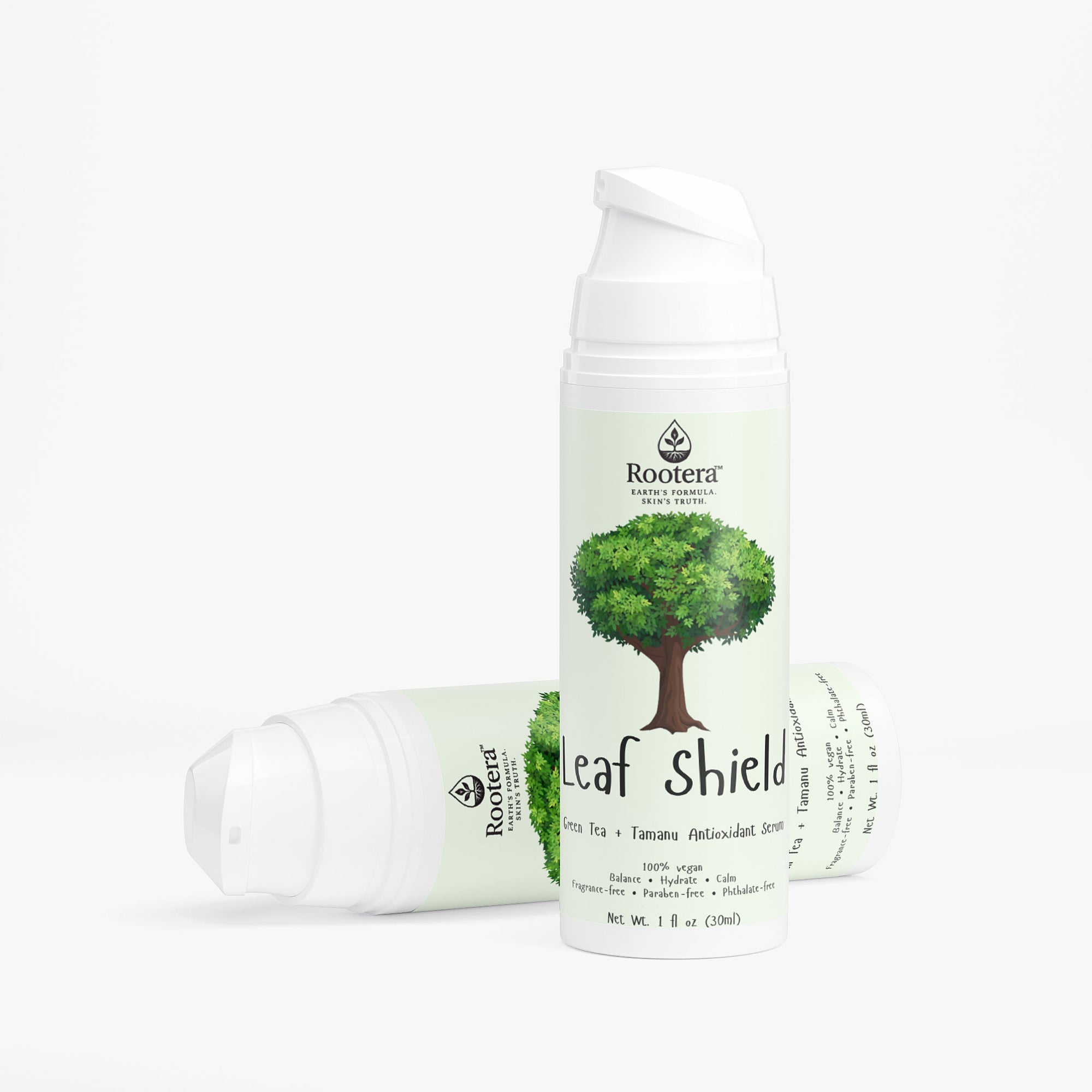 Rootera™ “Leaf Shield” — Green Tea + Tamanu Antioxidant Serum