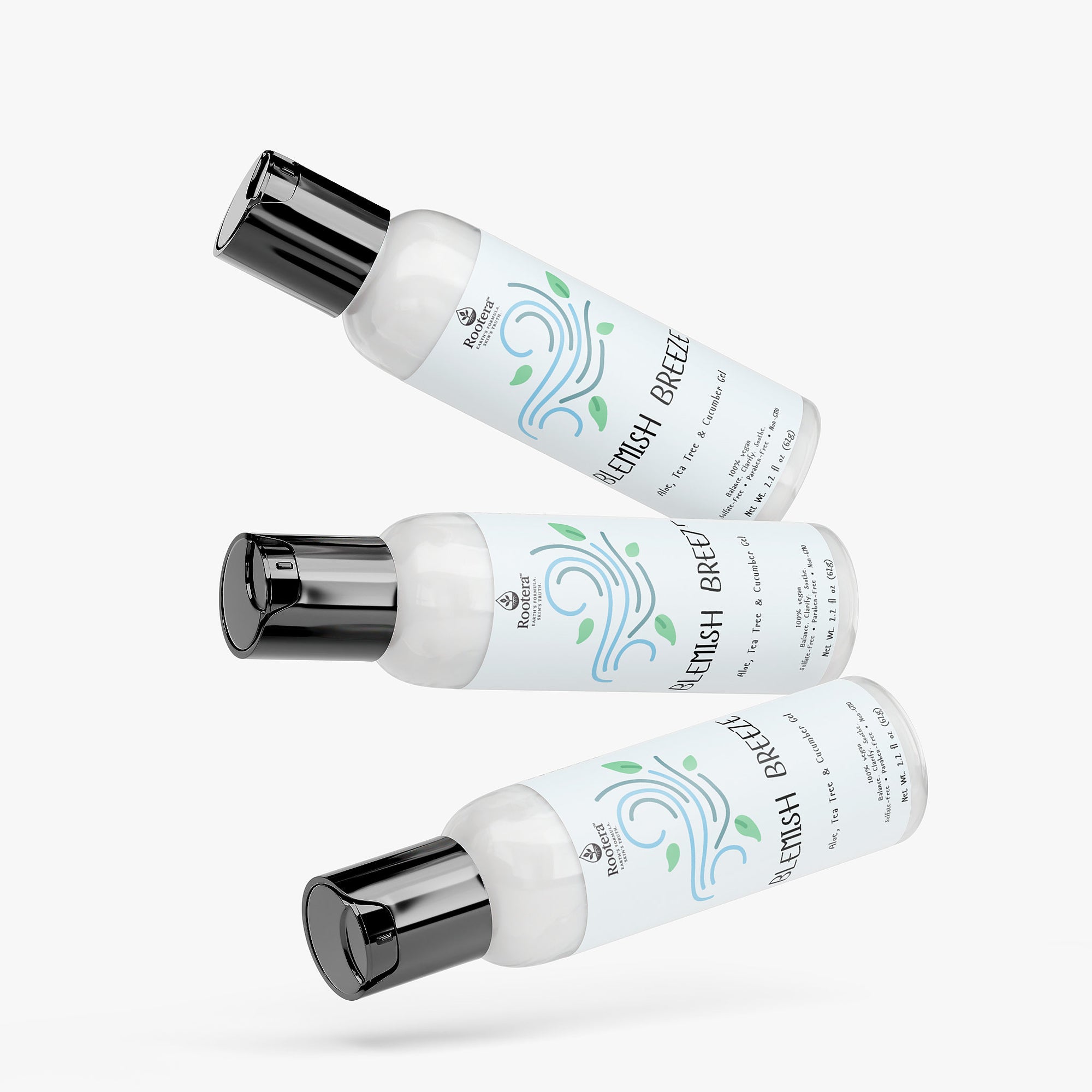 Rootera™ “Blemish Breeze” Aloe, Tea Tree & Cucumber Gel