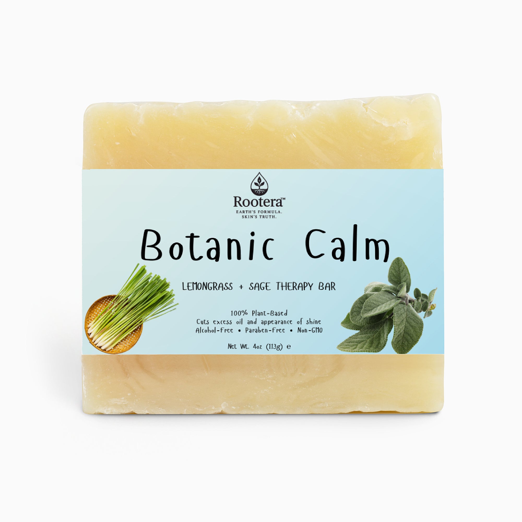 Rootera™ “Botanic Calm” — Sebum-Balance & Clarity Bar (Lemongrass + Sage)