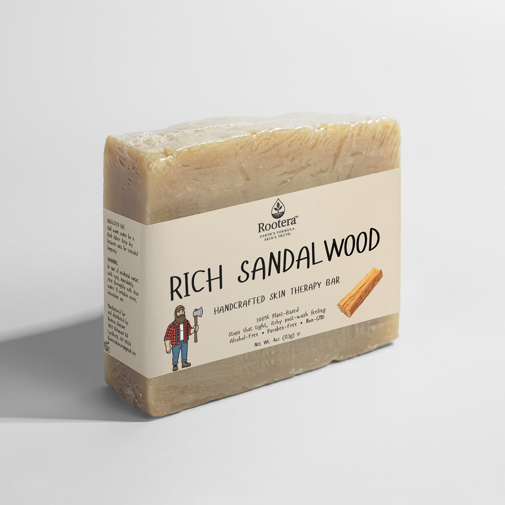 Rootera™ “Rich Sandalwood” — Skin-Therapy Comfort Bar (Dry/Tight Skin)
