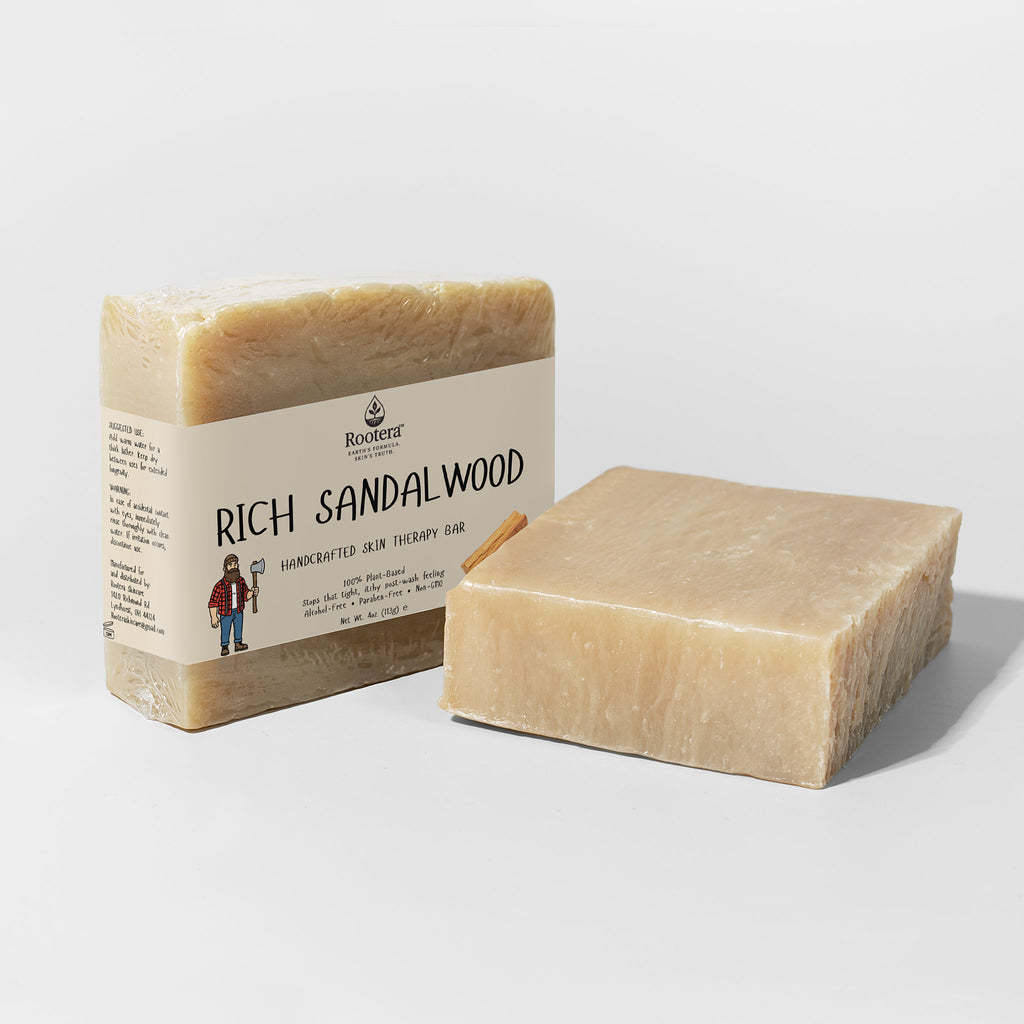 Rootera™ “Rich Sandalwood” — Skin-Therapy Comfort Bar (Dry/Tight Skin)