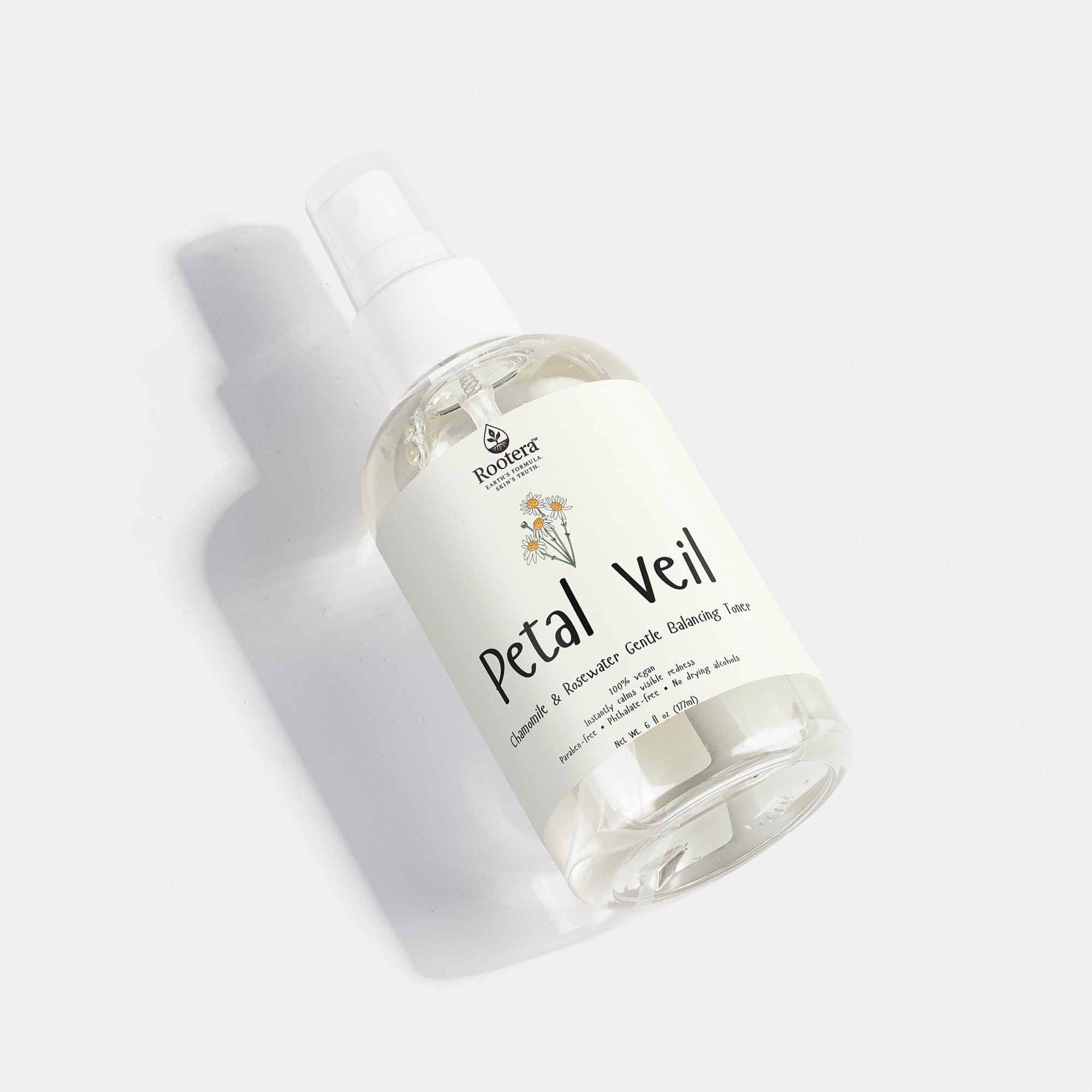 Rootera™ “Petal Veil” — Redness-Soothing Hydration Toner (Chamomile + Rosewater + Aloe)