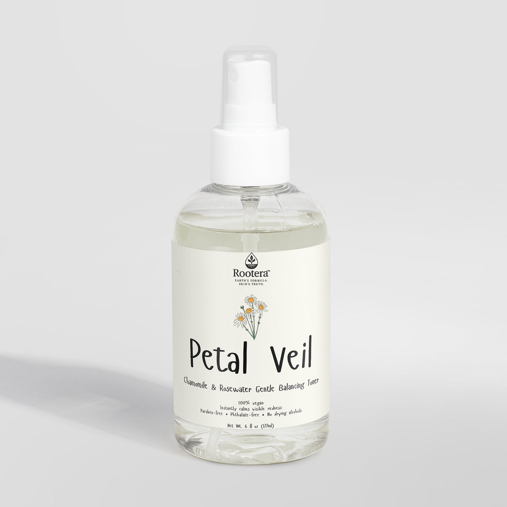Rootera™ “Petal Veil” — Redness-Soothing Hydration Toner (Chamomile + Rosewater + Aloe)