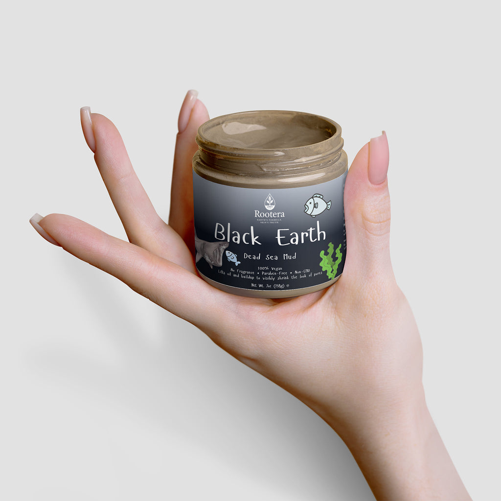ROOTERA™ "BLACK EARTH" — Pore-Decongest & Shine-Control Mud (Dead Sea Silt)