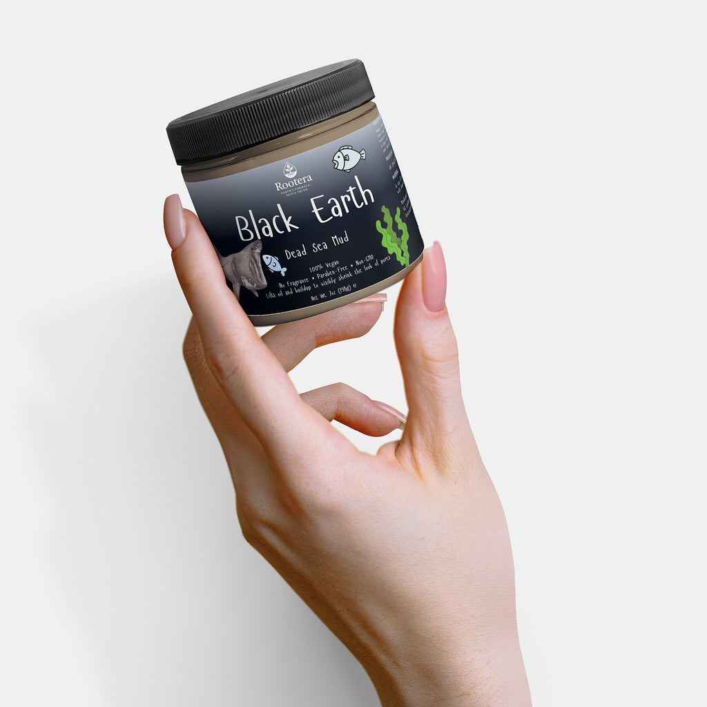 ROOTERA™ "BLACK EARTH" — Pore-Decongest & Shine-Control Mud (Dead Sea Silt)