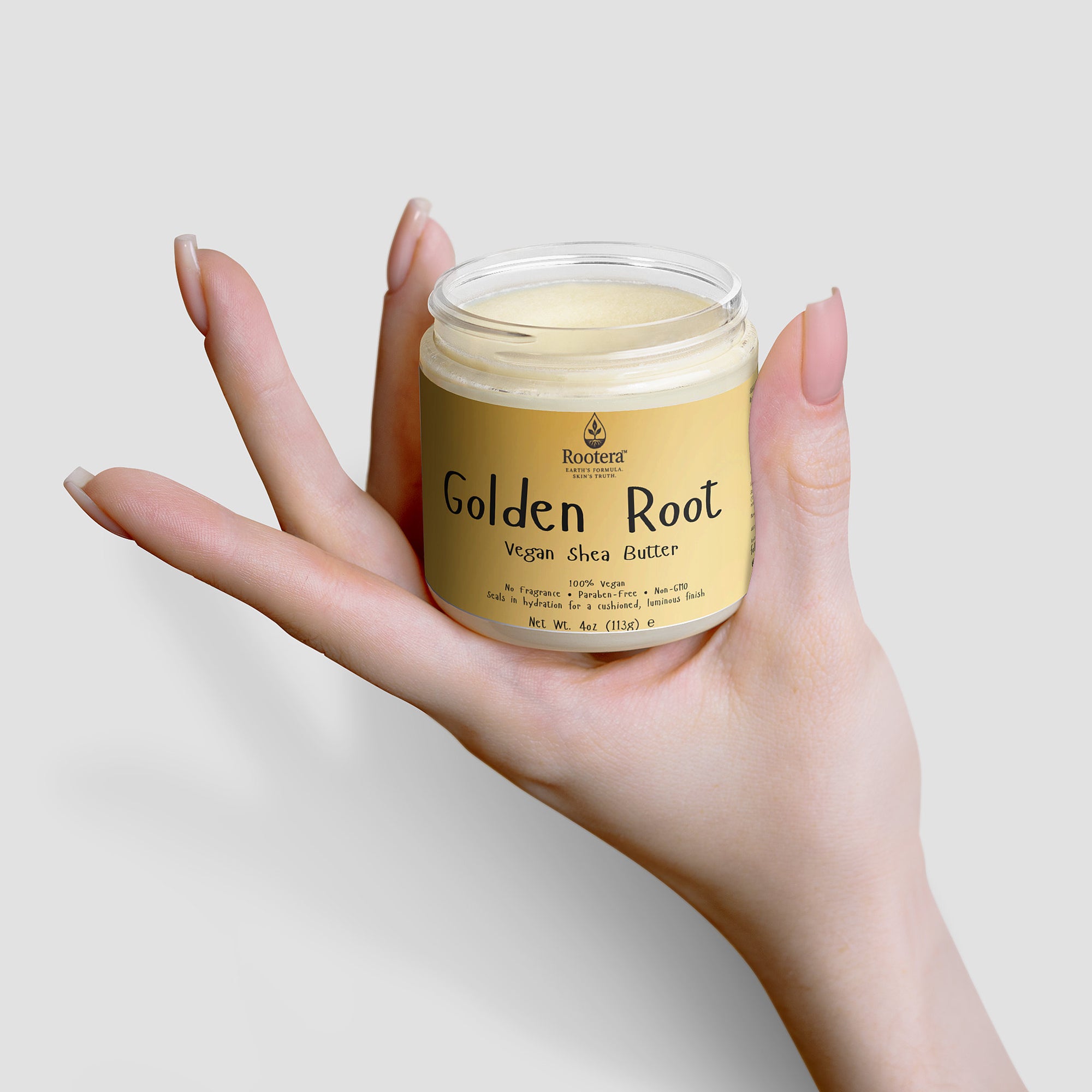 Rootera™ “Golden Root” Raw Shea Butter Golden Root — Deep-Comfort Vegan Shea Butter (Barrier Seal & Glow)