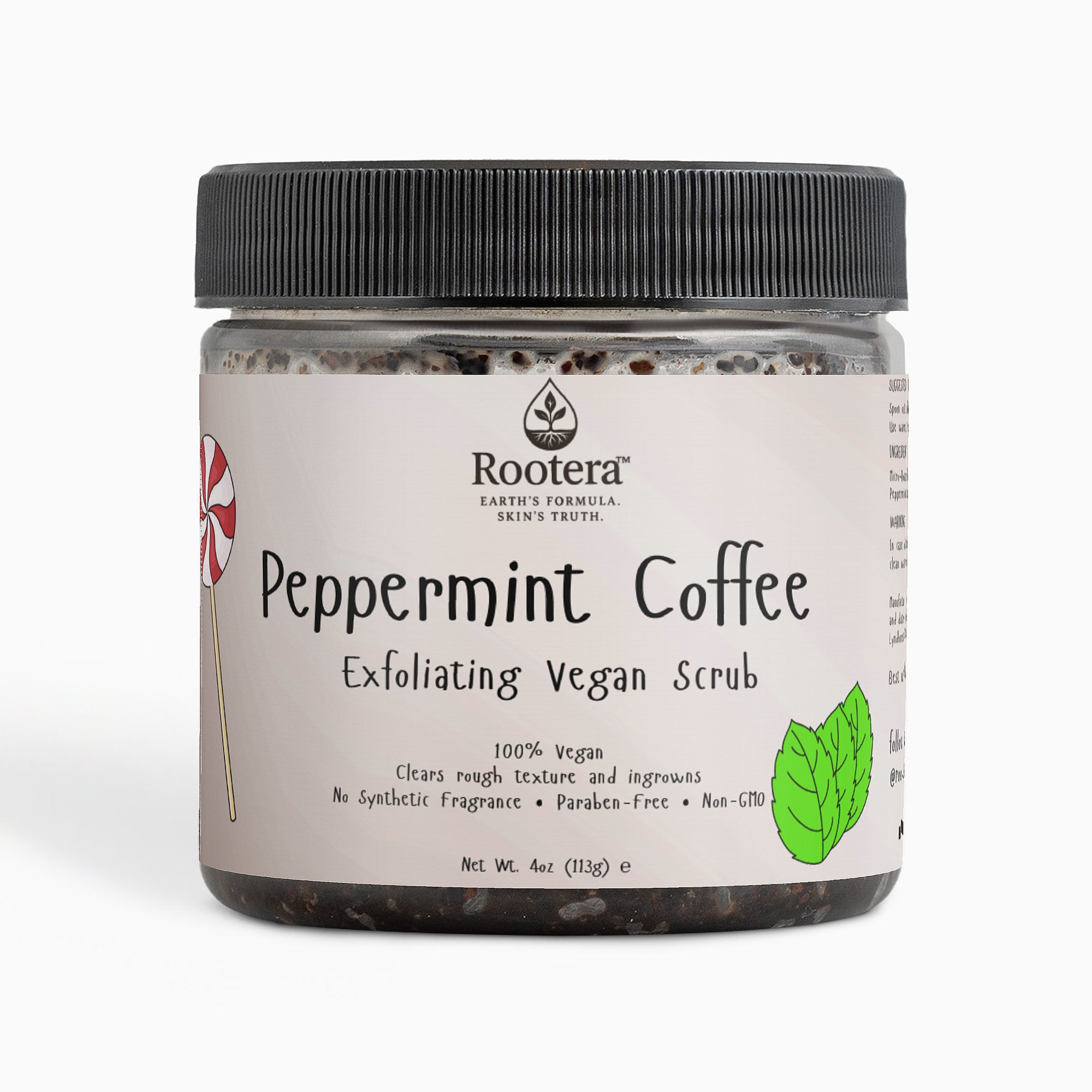 Rootera™ "Peppermint Coffee" — Ingrown-Clearing Body Scrub (Ultra-Fine Sugar + Coffee)