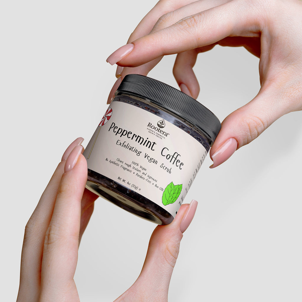 Rootera™ "Peppermint Coffee" — Ingrown-Clearing Body Scrub (Ultra-Fine Sugar + Coffee)