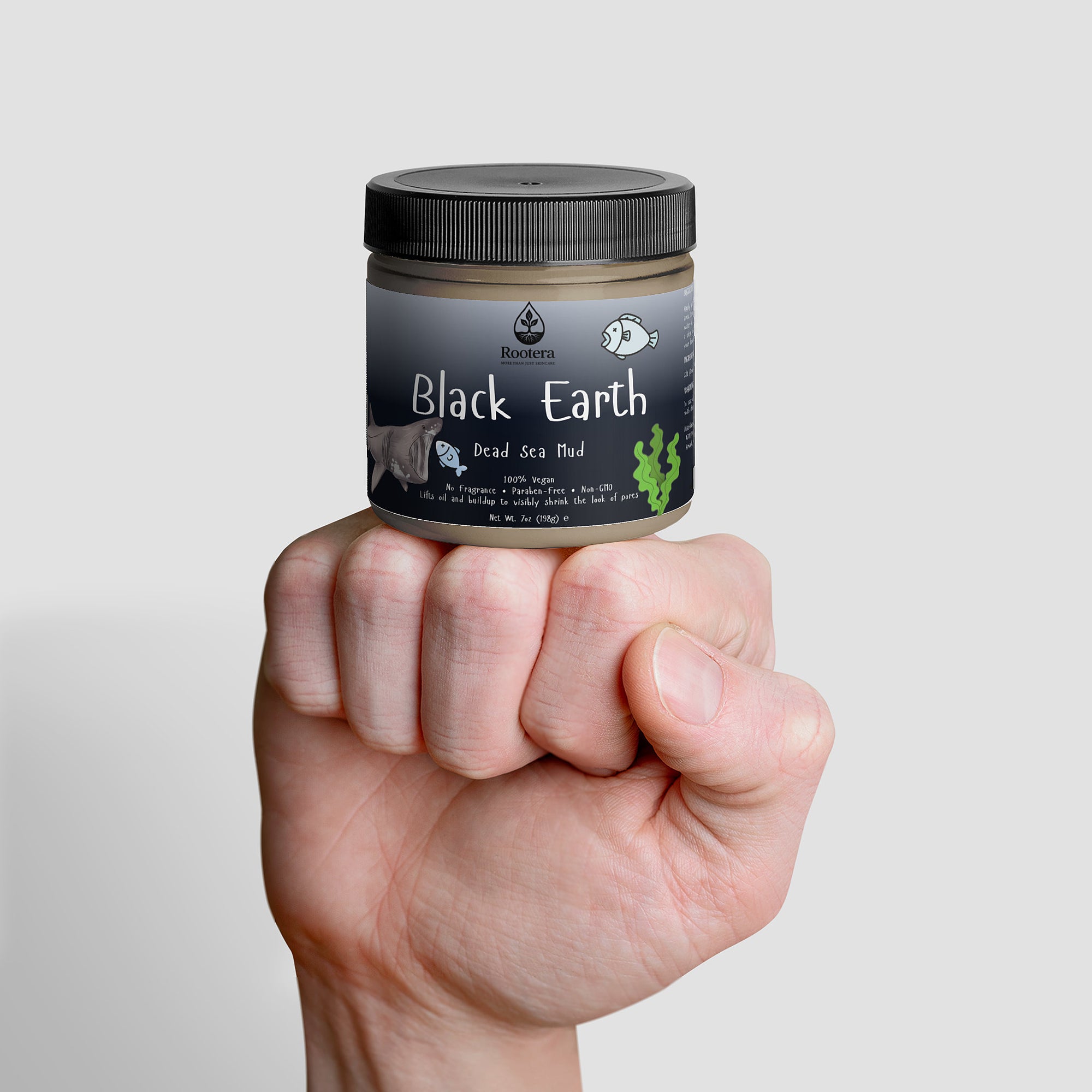 ROOTERA™ "BLACK EARTH" — Pore-Decongest & Shine-Control Mud (Dead Sea Silt)