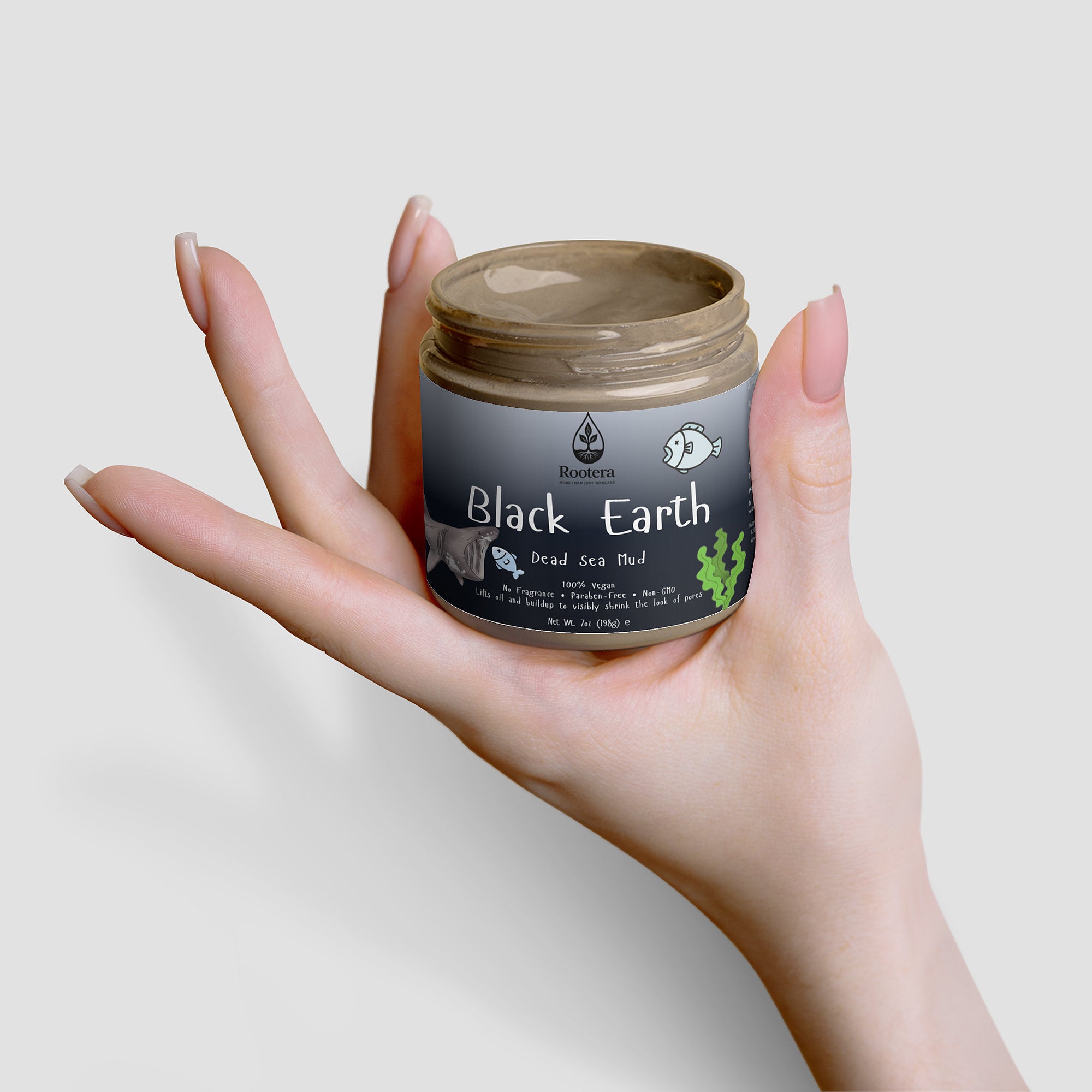ROOTERA™ "BLACK EARTH" — Pore-Decongest & Shine-Control Mud (Dead Sea Silt)