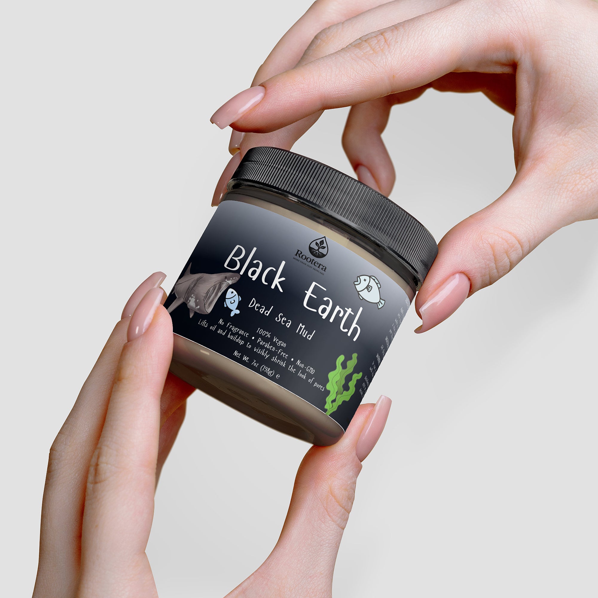 ROOTERA™ "BLACK EARTH" — Pore-Decongest & Shine-Control Mud (Dead Sea Silt)