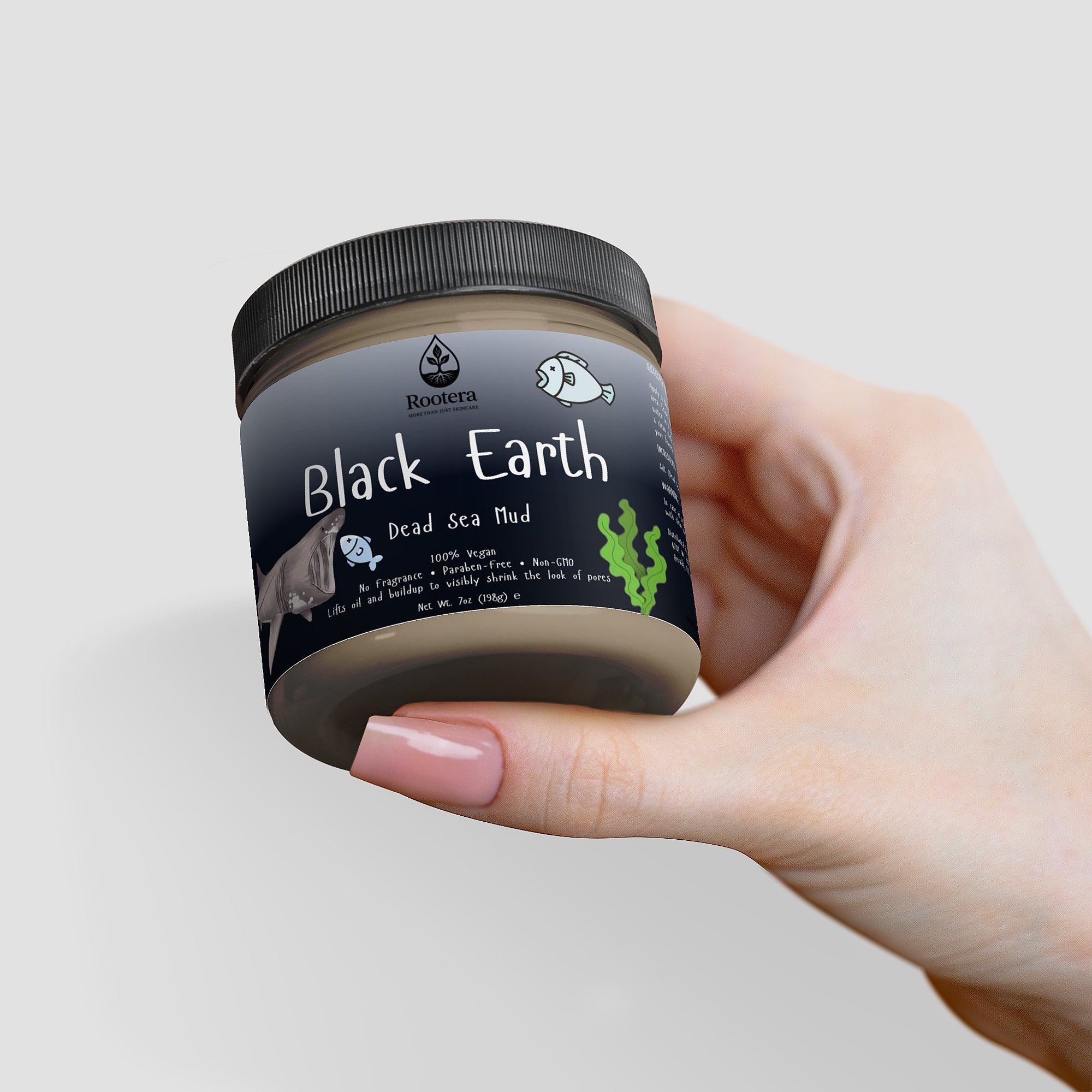 ROOTERA™ "BLACK EARTH" — Pore-Decongest & Shine-Control Mud (Dead Sea Silt)